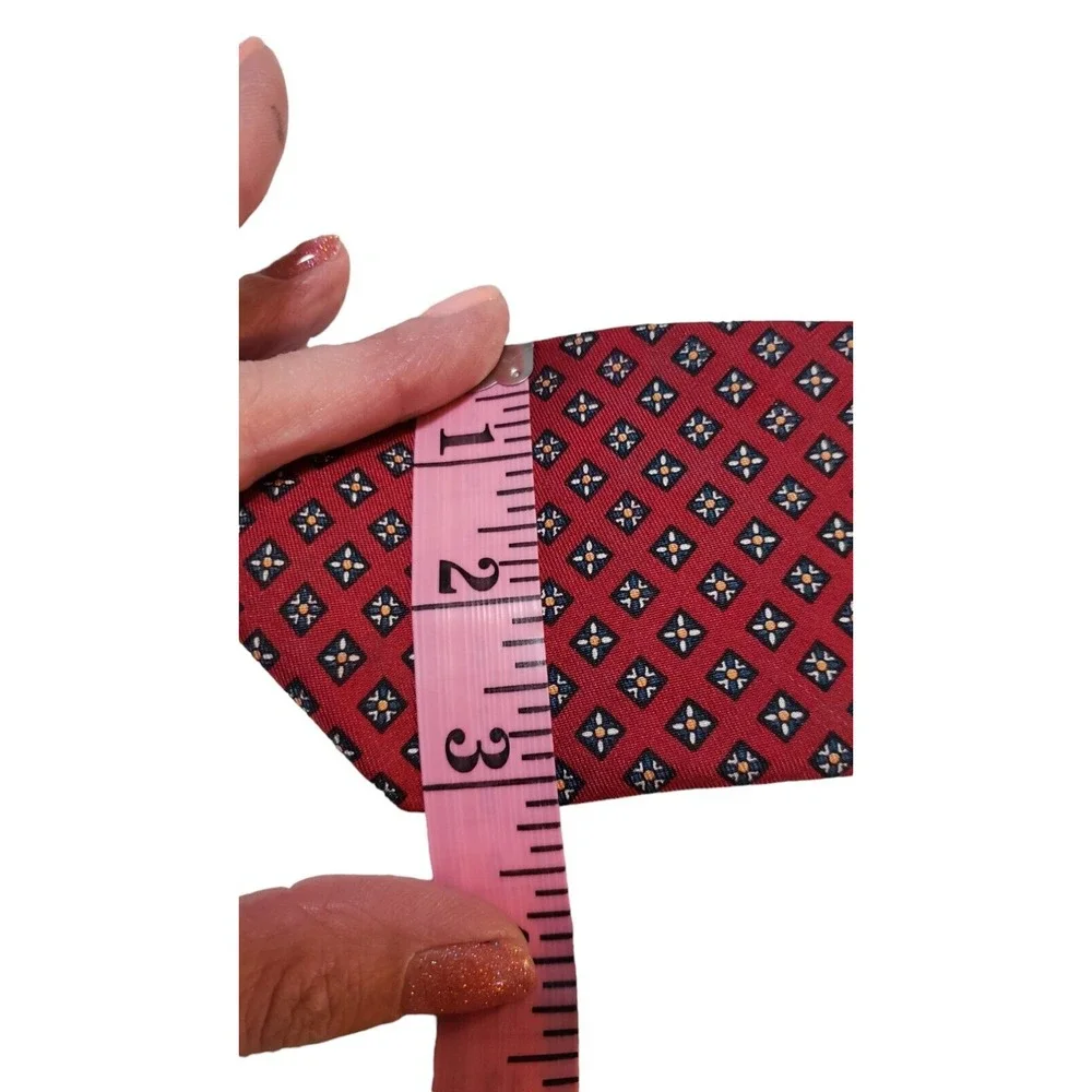 Ferrell Reed Schupp‎ & Snyder Geometric Hand Sewn Silk Mens Necktie Red England